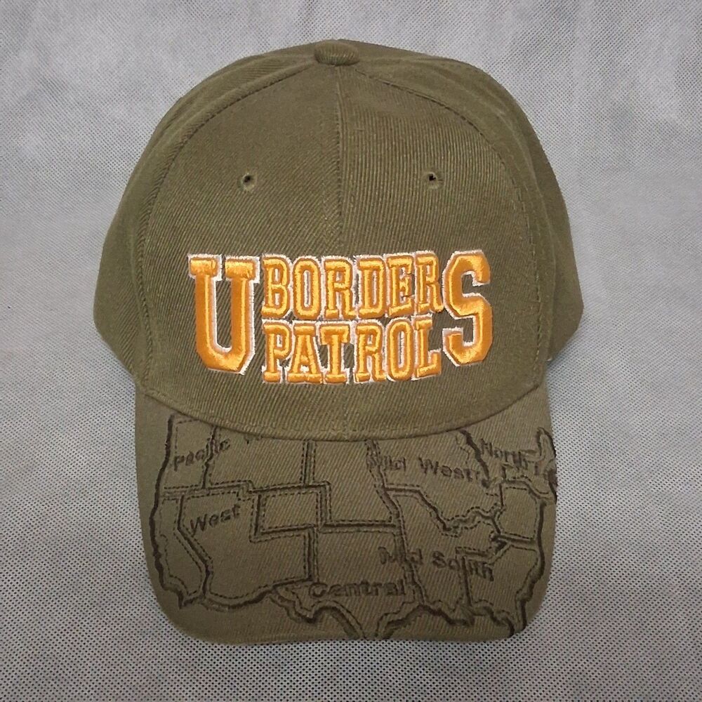 US Border Patrol Baseball Cap Hat Green Yellow Lettering Adjustable